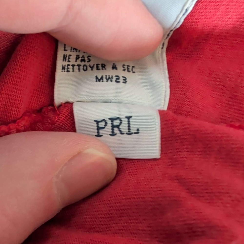 Polo Ralph Lauren T-Shirt Mens Medium Red V-Neck Short Sleeve Pony Logo - Picture 5 of 6